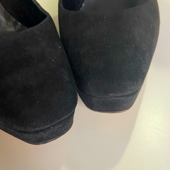 Rare Black Gucci Suede Wedge heels Sz8B - Picture 11 of 13